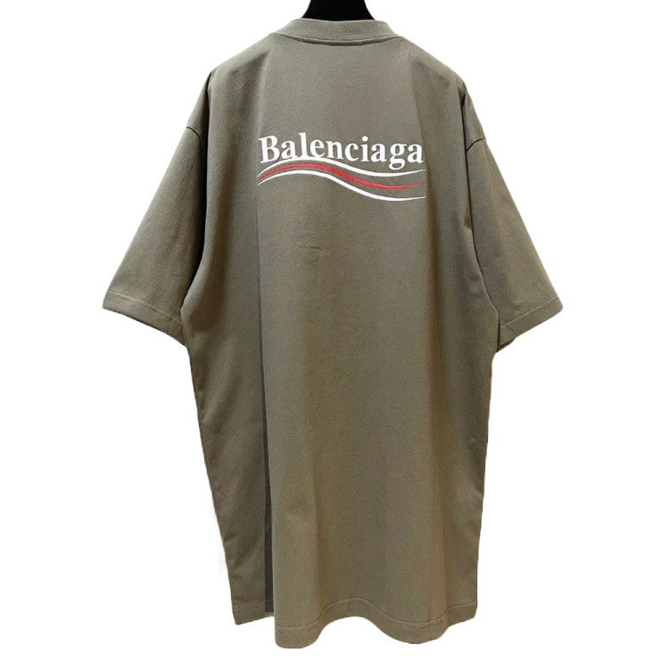 BALENCIAGA Logo-embroidered Cotton-jersey Khaki T-shirt