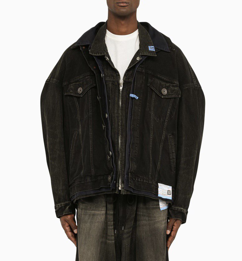 MAISON MIHARA YASUHIRO Black Multi Layer Denim Jacket