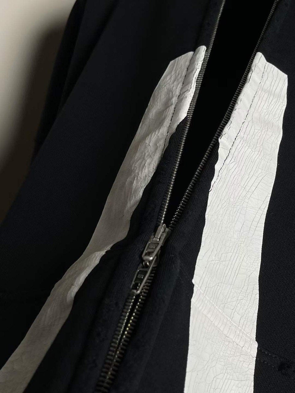 BALENCIAGA Music | Archive Series Connected Zip-Up Hoodie Medium Fit in Black And White Archetype Fleece