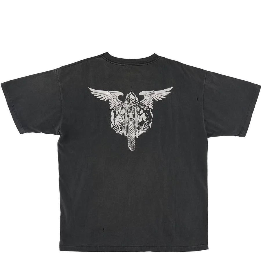 SAINT MICHAEL & NEIGHBORHOOD Distressed Printed Cotton-Jersey T-Shirt