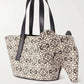 LOEWE x Joe Brainard Elephant Leather-Trimmed Logo-Jacquard Canvas Tote Bag