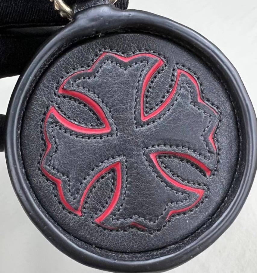 GRINDS CEMETERY CROSS & CHROME HEARTS Scroll Patch Small Hand Bag