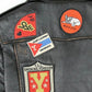 SAINT LAUREN Leather  Biker Jacket With Multicolor Patches