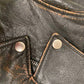 SAINT LAUREN Leather  Biker Jacket With Multicolor Patches