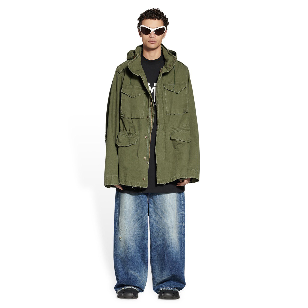 BALENCIAGA Superoversized Cotton Ripstop Military Parka