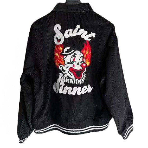 SAINT MICHAEL Black Sinner's Circus Embroidered Bomber Jacket