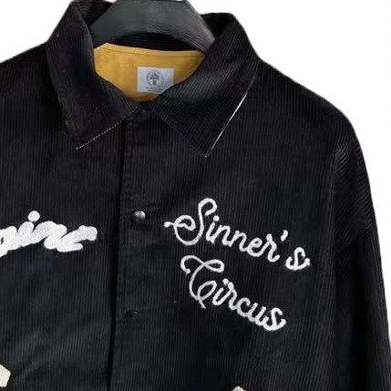 SAINT MICHAEL Black Sinner's Circus Embroidered Bomber Jacket
