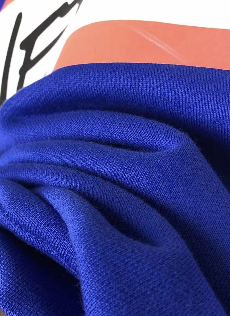 VETEMENTS Logo-Print Blue Oversized Hoodie