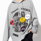 RAF SIMONS Welcome Home Oversized Cotton Hooded Sweatshirt In Grey