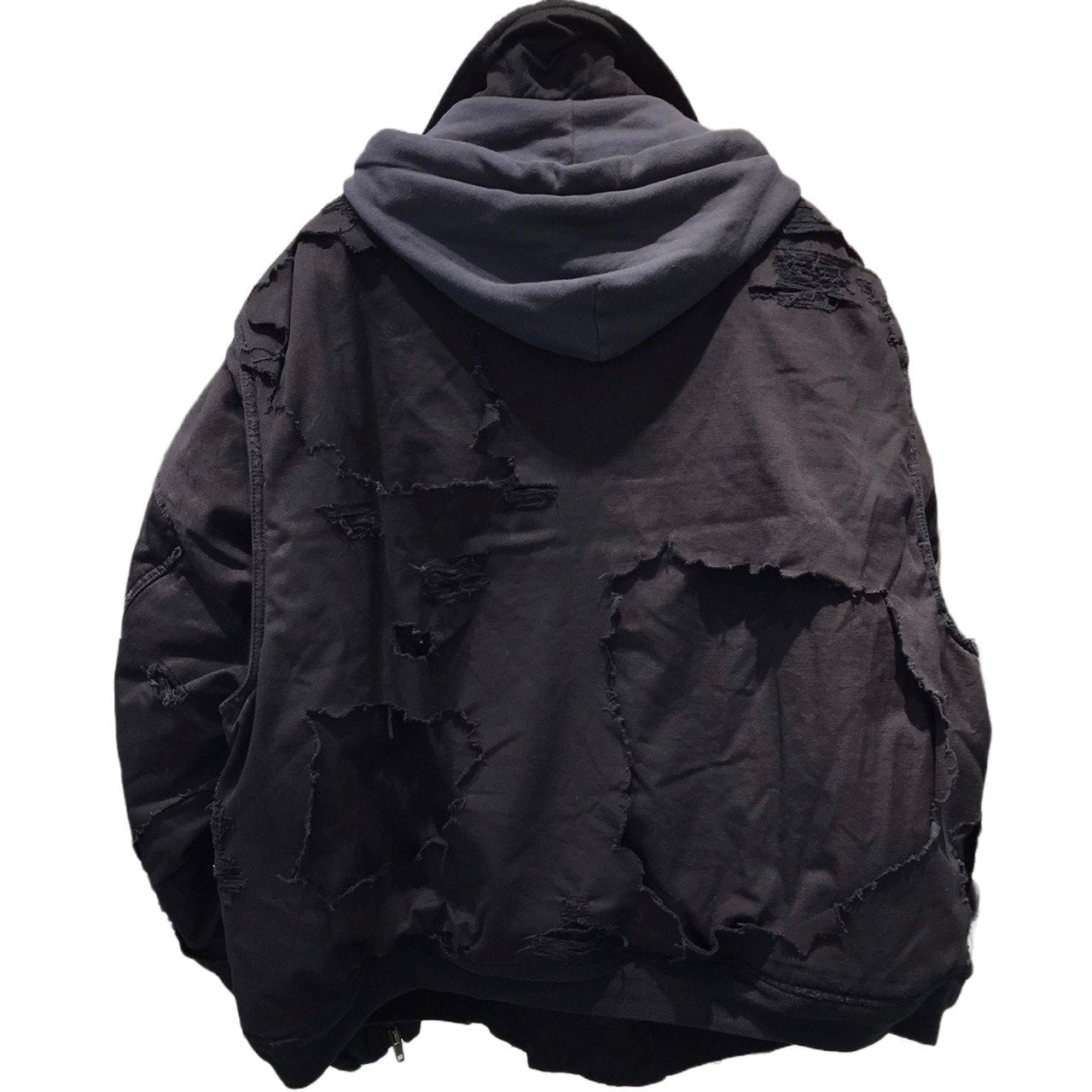 BALENCIAGA Destroyed Black Bomber