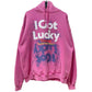VETEMENTS I Got Lucky Long-sleeve Pink Hoodie