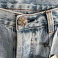CHROME HEARTS Blue Jeans With Black Leather Crosses