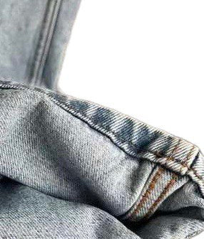 CHROME HEARTS Blue Jeans With Black Leather Crosses