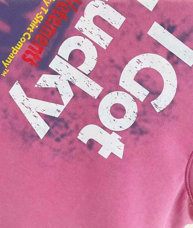 VETEMENTS I Got Lucky Pink T-shirt