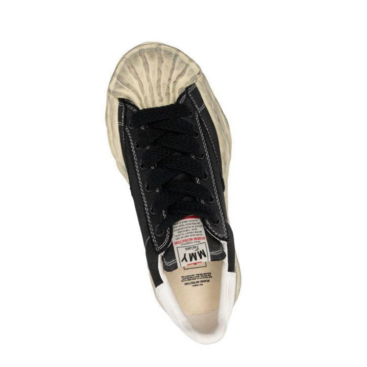 MAISON MIHARA YASUHIRO × BLAKEY Canvas Distressed Lace-Up Sneakers
