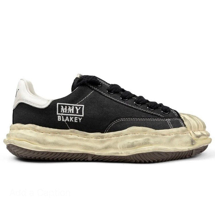 MAISON MIHARA YASUHIRO × BLAKEY Canvas Distressed Lace-Up Sneakers