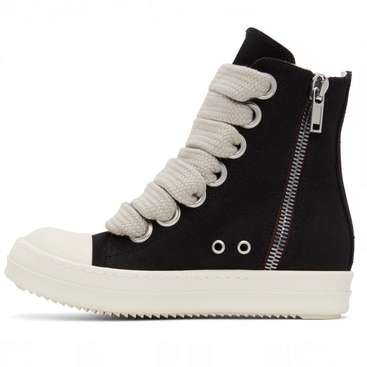 RICK OWENS Jumbo Lace High Top Textile Sneakers