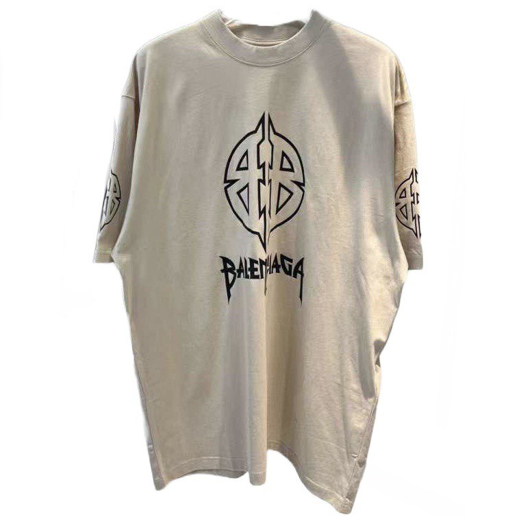 BALENCIAGA Natural Cotton Bb Icon Crewneck