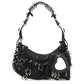 BALENCIAGA LE CAGOLE XS Shoulder Bag With Piercings In Black