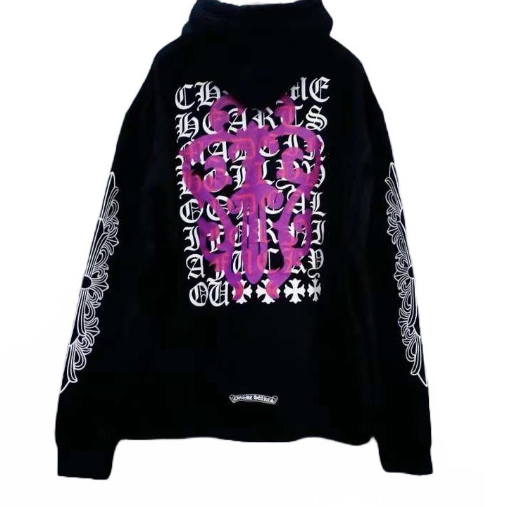 CHROME HEARTS Pink Dagger & Eye Chart Hoodie