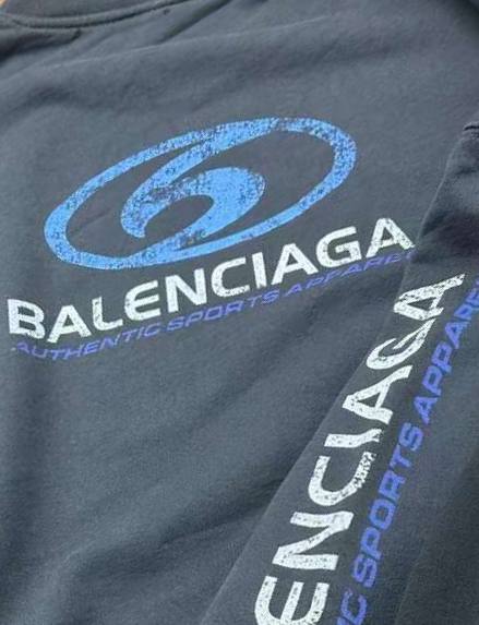 BALENCIAGA Surfer Cracked Vintage Cotton Sweatshirt