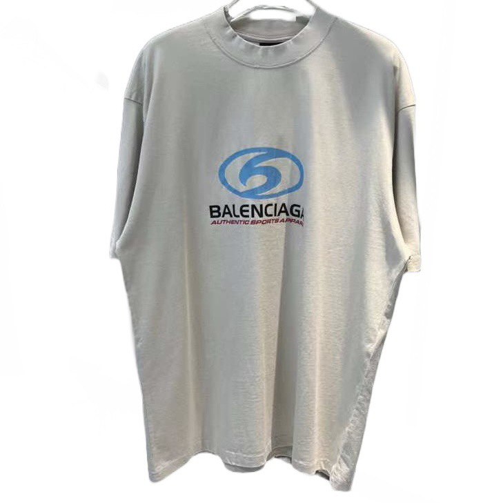 BALENCIAGA White Logo Printed Crewneck T-shirt
