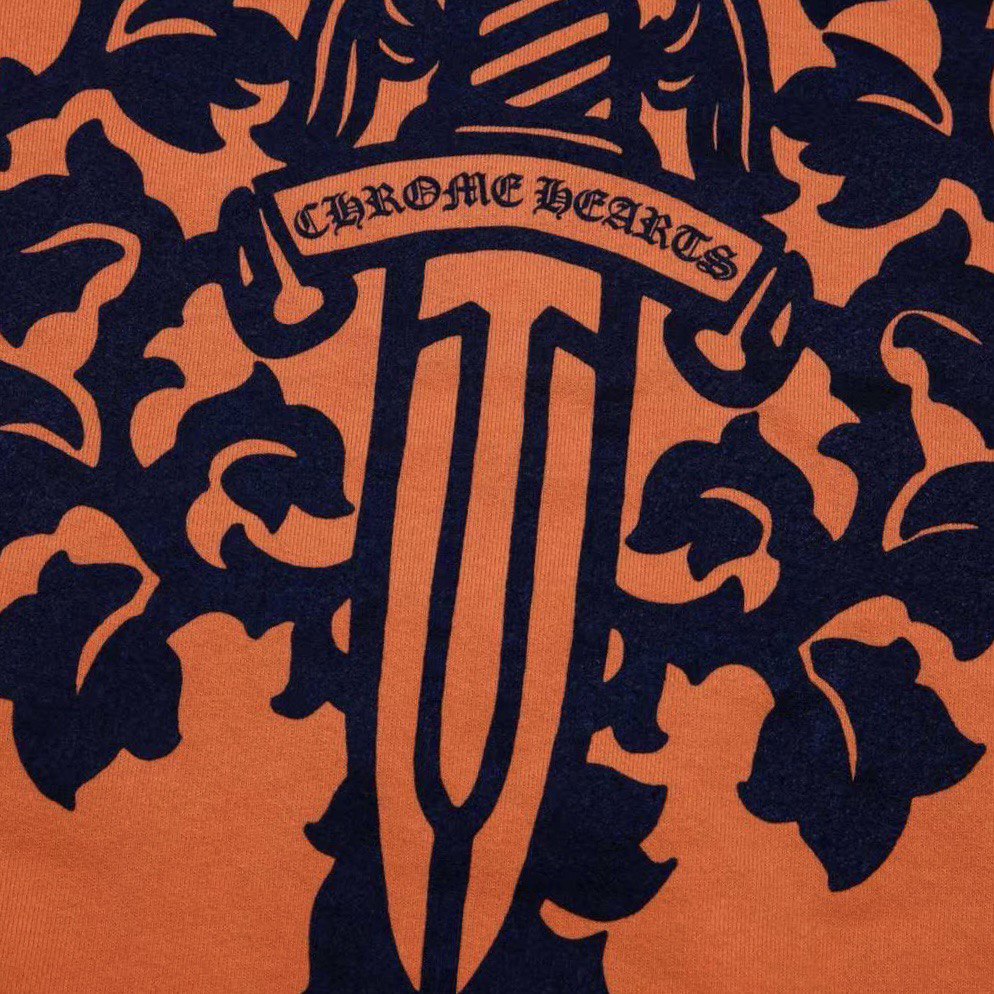 CHROME HEARTS Vine Dagger Hoodie Orange/Black