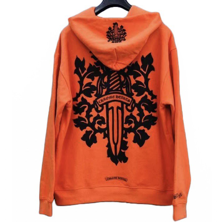 CHROME HEARTS Vine Dagger Hoodie Orange/Black