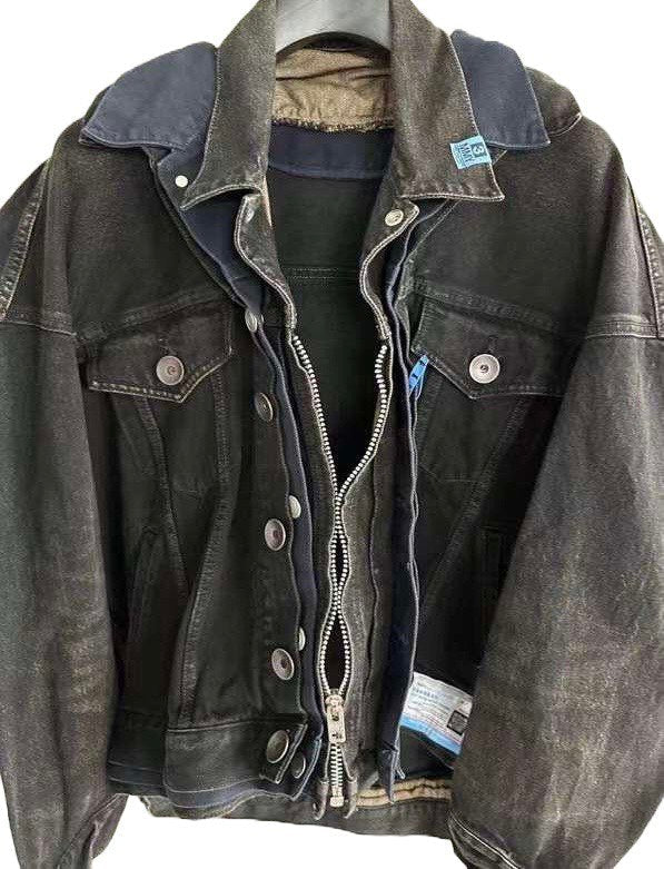 MAISON MIHARA YASUHIRO Black Multi Layer Denim Jacket