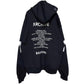 BALENCIAGA Music | Archive Series Connected Zip-Up Hoodie Medium Fit in Black And White Archetype Fleece